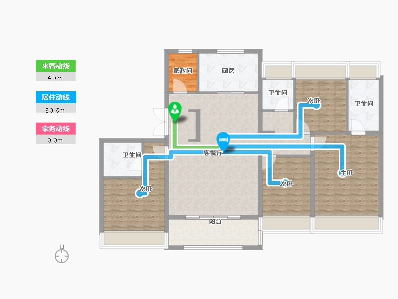 江苏省-徐州市-美的·天誉-135.20-户型库-动静线