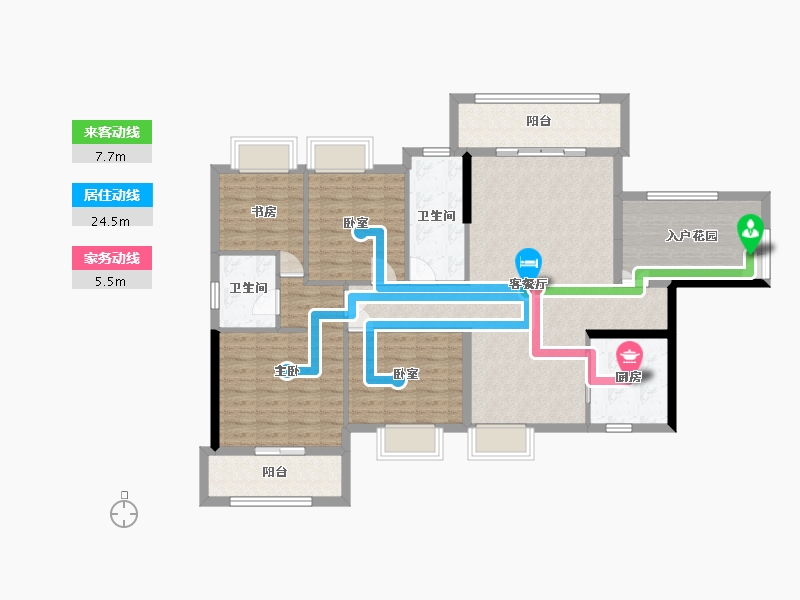 湖南省-永州市-龙溪一号-143.44-户型库-动静线