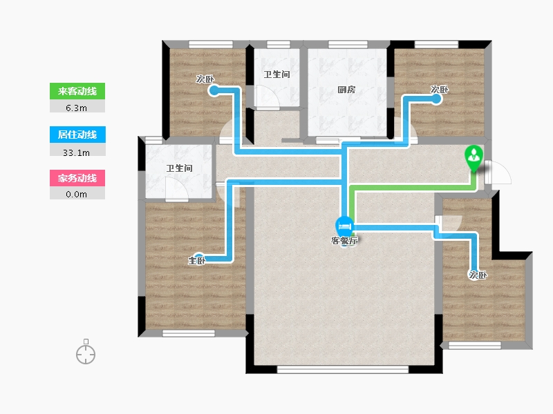 辽宁省-沈阳市-阳光城翡丽左岸-109.56-户型库-动静线