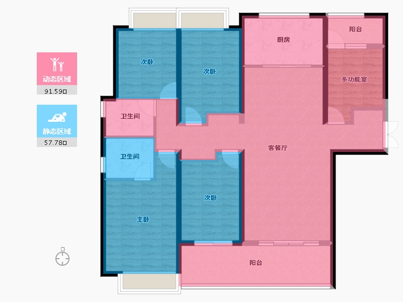 湖南省-长沙市-绿地云鹿国际-134.41-户型库-动静分区