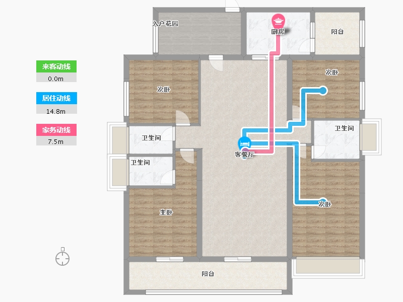 广东省-云浮市-筠城·翰林春天-143.06-户型库-动静线