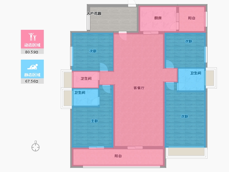 广东省-云浮市-筠城·翰林春天-143.06-户型库-动静分区