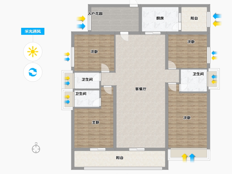 广东省-云浮市-筠城·翰林春天-143.06-户型库-采光通风