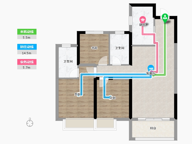 湖北省-武汉市-洺悦华府-79.21-户型库-动静线