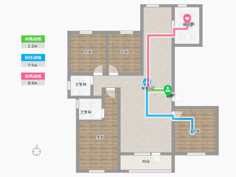 河北省-廊坊市-绿地空港·西斯莱公馆-118.21-户型库-动静线