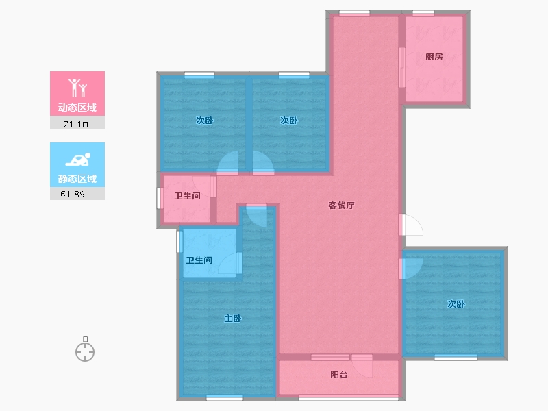 河北省-廊坊市-绿地空港·西斯莱公馆-118.21-户型库-动静分区