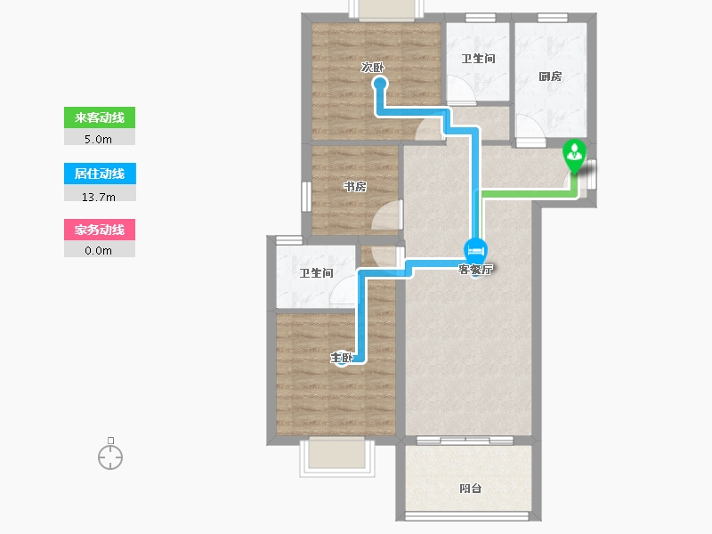 湖北省-武汉市-洺悦华府-77.80-户型库-动静线