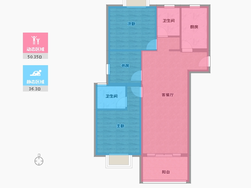 湖北省-武汉市-洺悦华府-77.80-户型库-动静分区