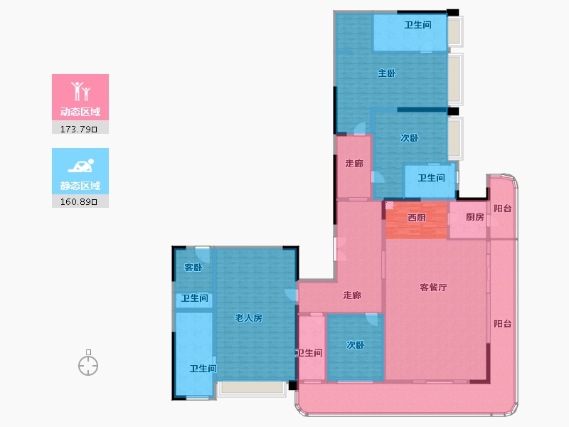 重庆-重庆市-新鸥鹏教育城-304.80-户型库-动静分区