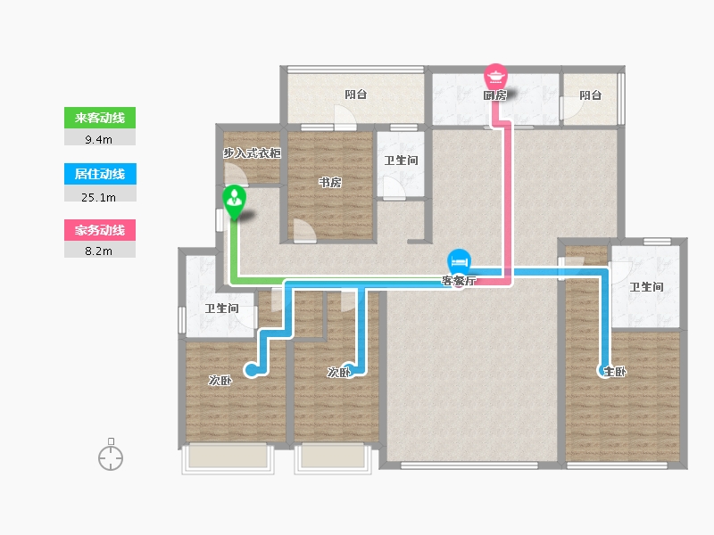 山东省-潍坊市-弘润·青州府-180.45-户型库-动静线