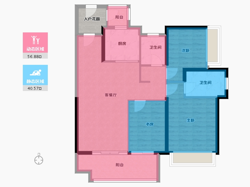 海南省-三亚市-保利崖州湾-90.96-户型库-动静分区