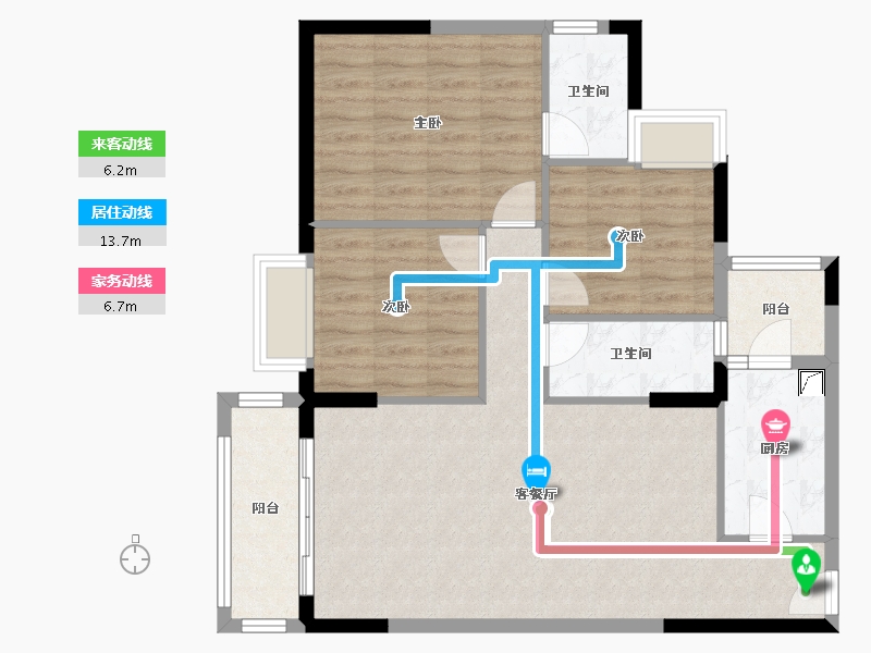 广东省-广州市-花东侨雅苑-87.77-户型库-动静线