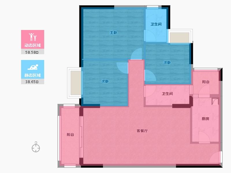 广东省-广州市-花东侨雅苑-87.77-户型库-动静分区