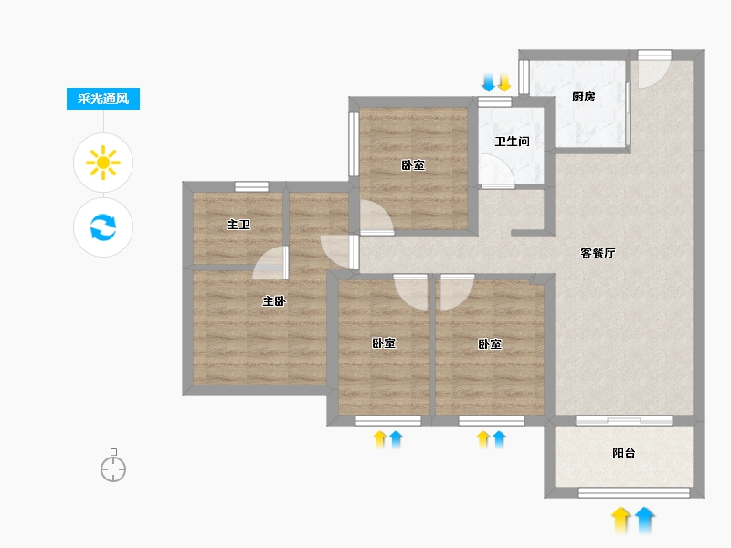 广东省-深圳市-东关珺府-79.61-户型库-采光通风