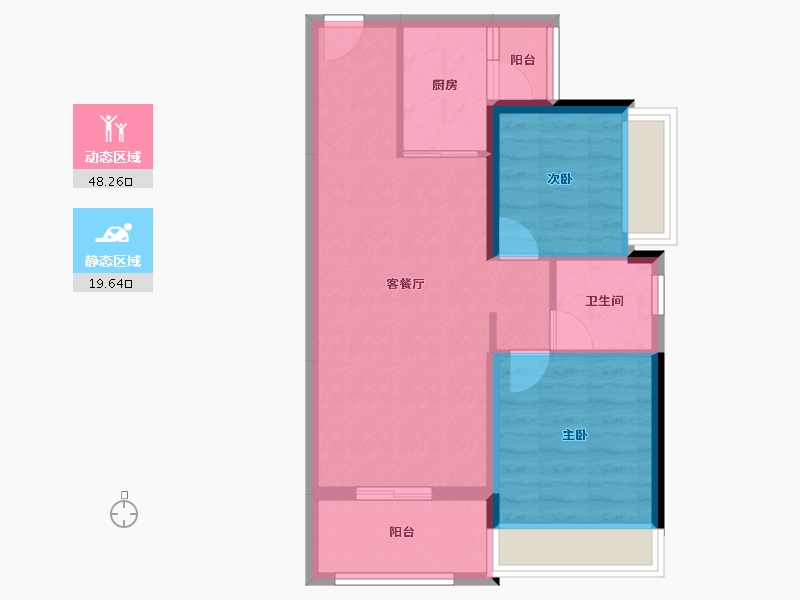 广东省-珠海市-绿景玺悦湾-60.43-户型库-动静分区