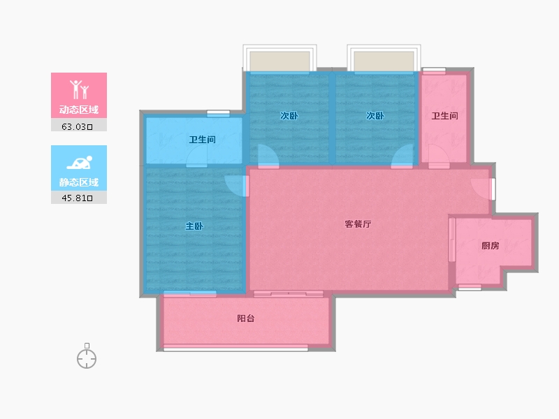 湖南省-长沙市-金科集美天辰-98.06-户型库-动静分区