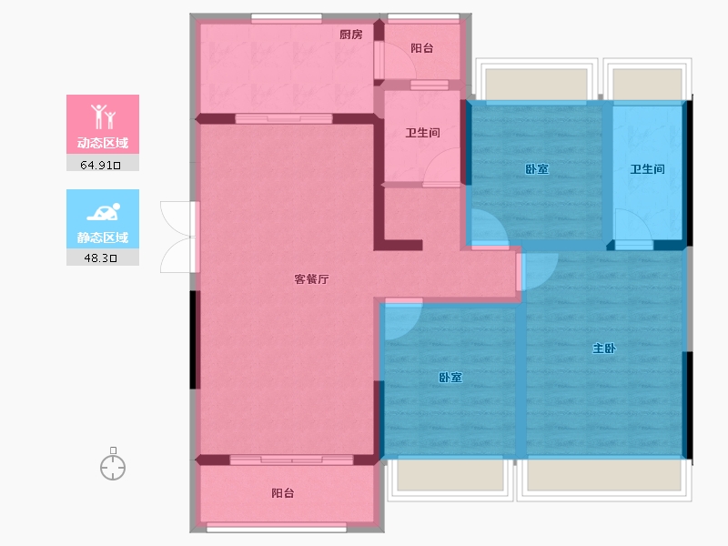 河南省-信阳市-众鑫学府-101.00-户型库-动静分区