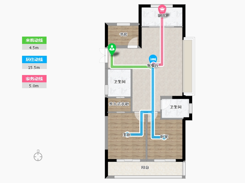 浙江省-温州市-新鸿中心广场-91.20-户型库-动静线