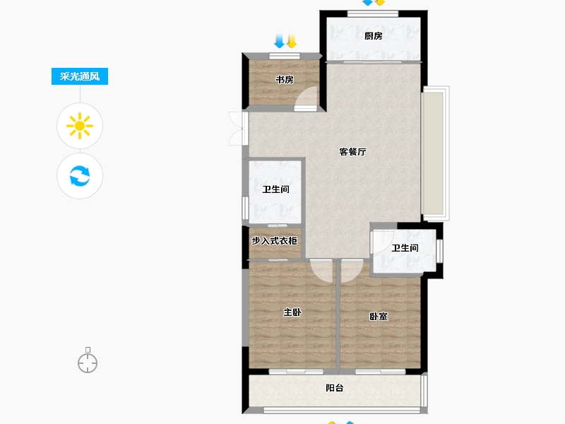 浙江省-温州市-新鸿中心广场-91.20-户型库-采光通风