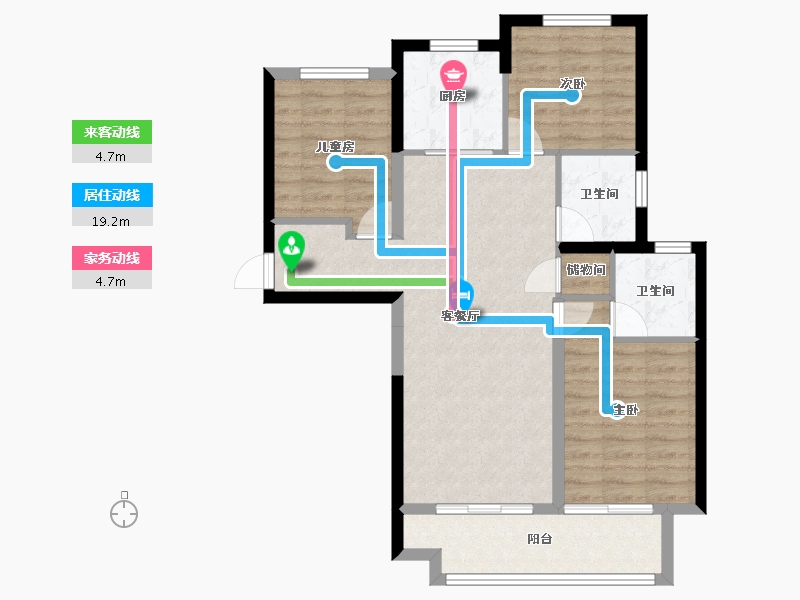 甘肃省-兰州市-万科水晶城-79.46-户型库-动静线