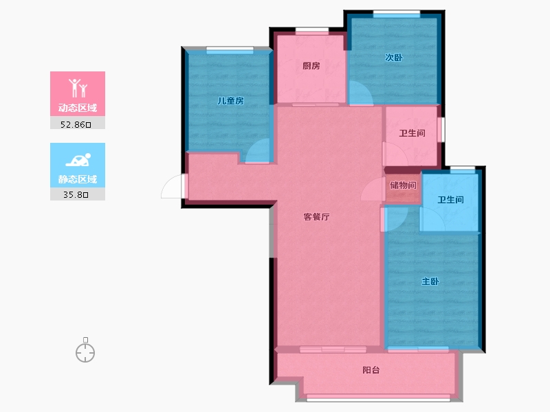 甘肃省-兰州市-万科水晶城-79.46-户型库-动静分区