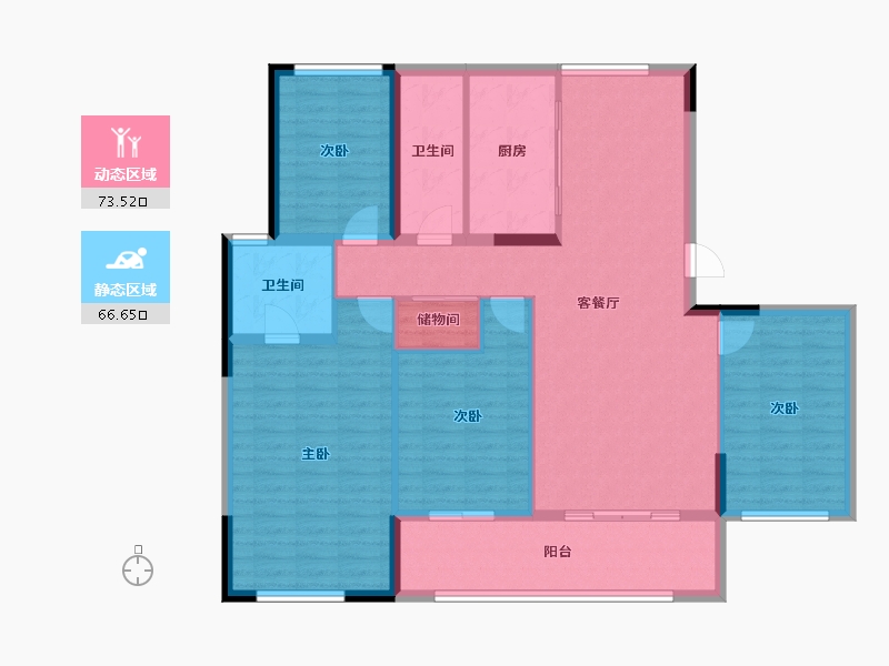 湖北省-武汉市-尚璟瑞府-127.54-户型库-动静分区