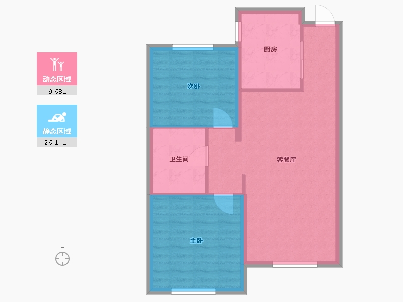 黑龙江省-哈尔滨市-华南城紫荆雅院-68.66-户型库-动静分区