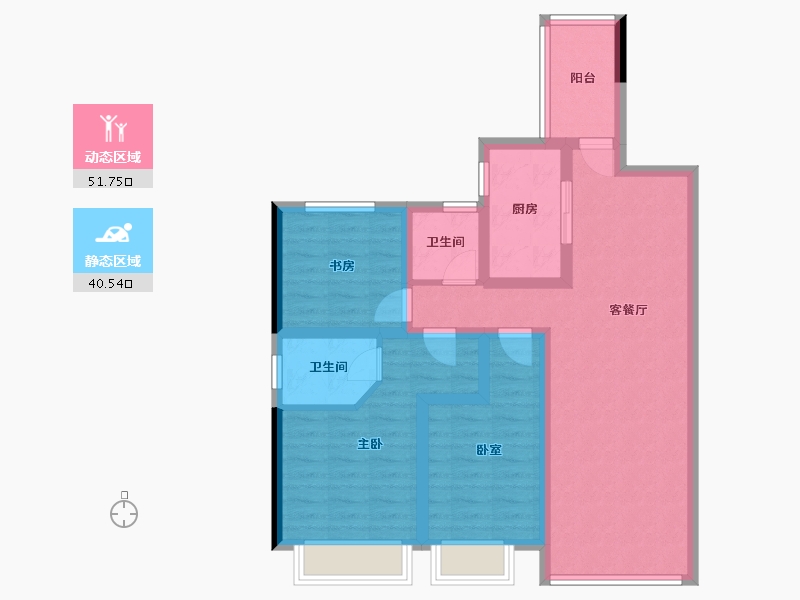 陕西省-咸阳市-云境天澄-80.75-户型库-动静分区