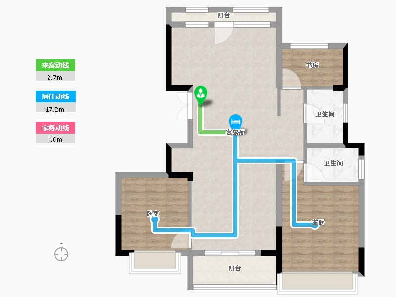 浙江省-温州市-新鸿中心广场-98.40-户型库-动静线