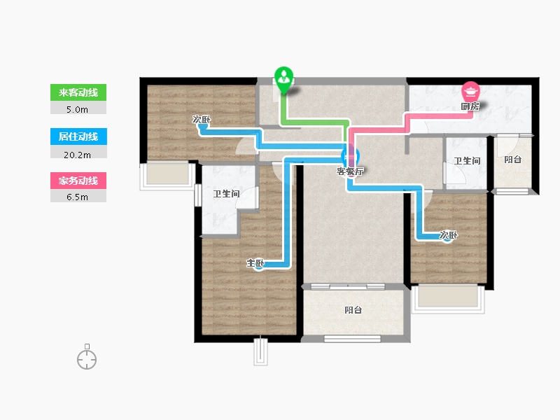 广东省-珠海市-世荣峰景广场-92.54-户型库-动静线