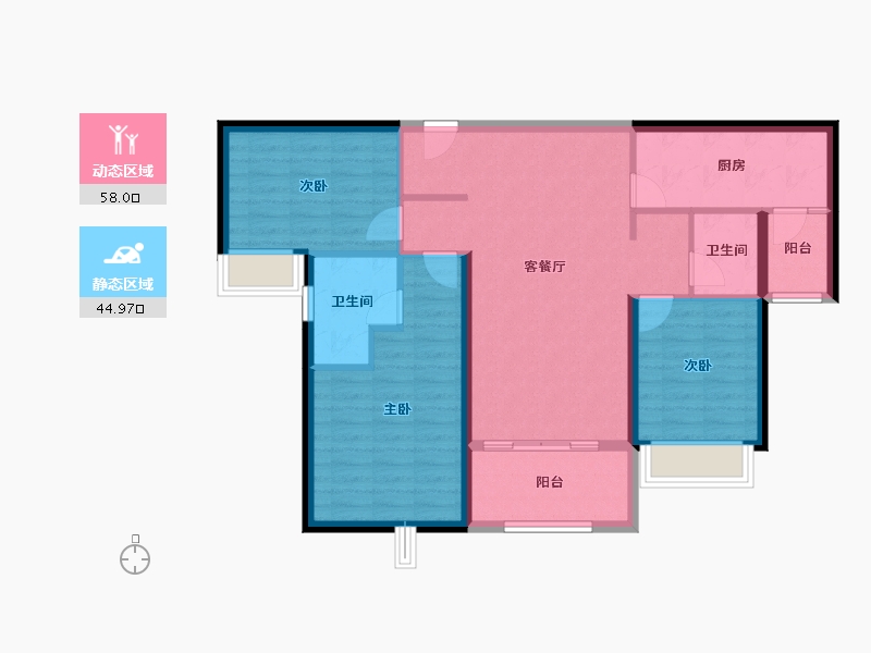 广东省-珠海市-世荣峰景广场-92.54-户型库-动静分区