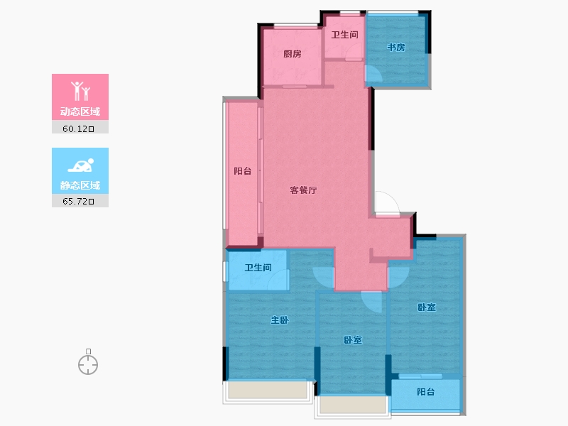 浙江省-台州市-绿城桂语江南府-114.40-户型库-动静分区