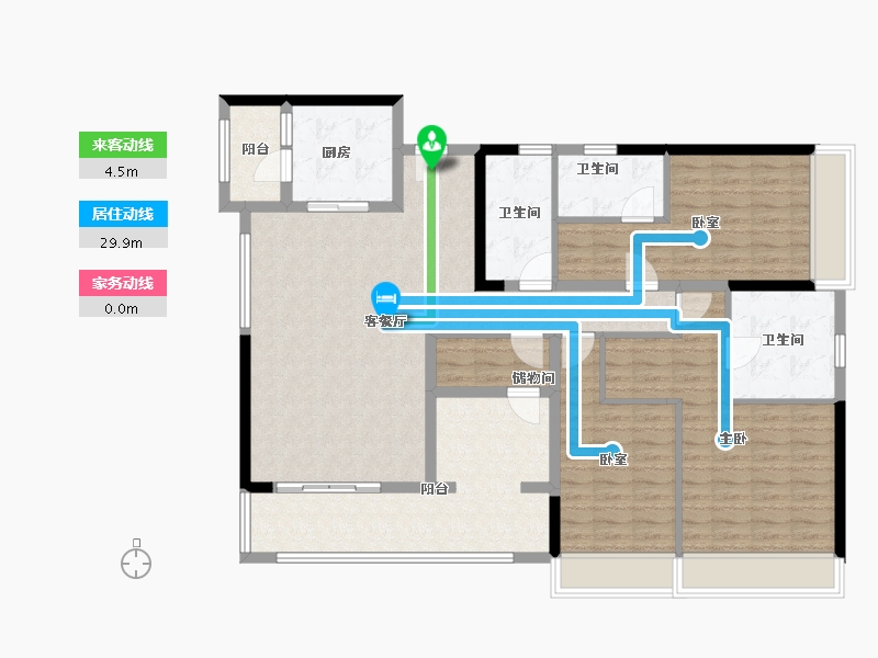 广东省-珠海市-绿景玺悦湾-130.80-户型库-动静线