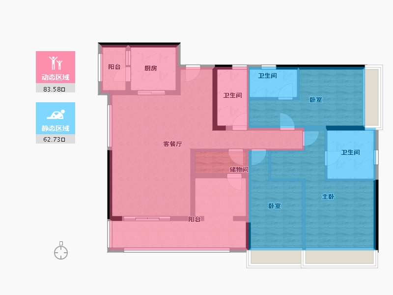 广东省-珠海市-绿景玺悦湾-130.80-户型库-动静分区