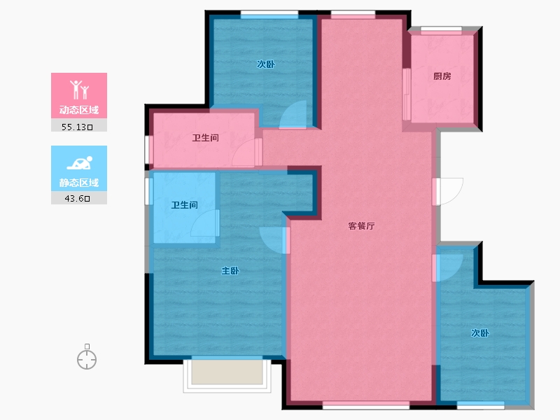 天津-天津市-绿城春熙明月-88.00-户型库-动静分区