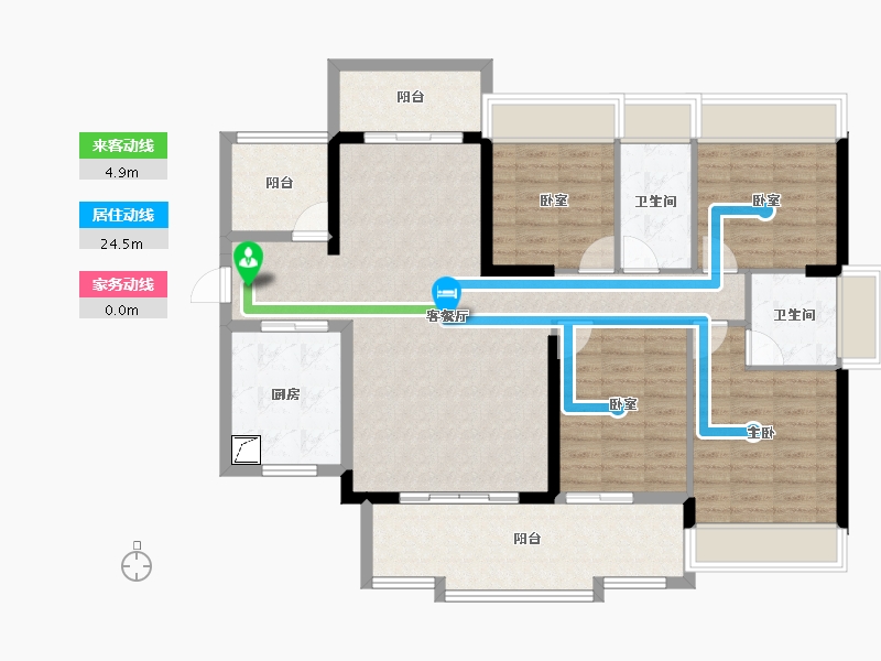 广东省-惠州市-隆生仲恺花园-116.82-户型库-动静线