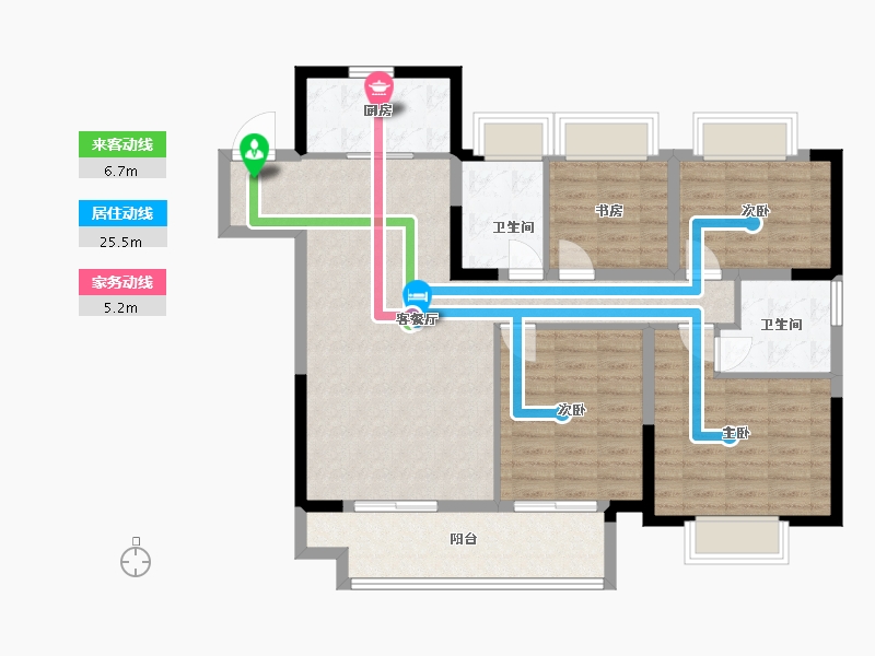 江苏省-镇江市-美的·悦岚山-104.04-户型库-动静线