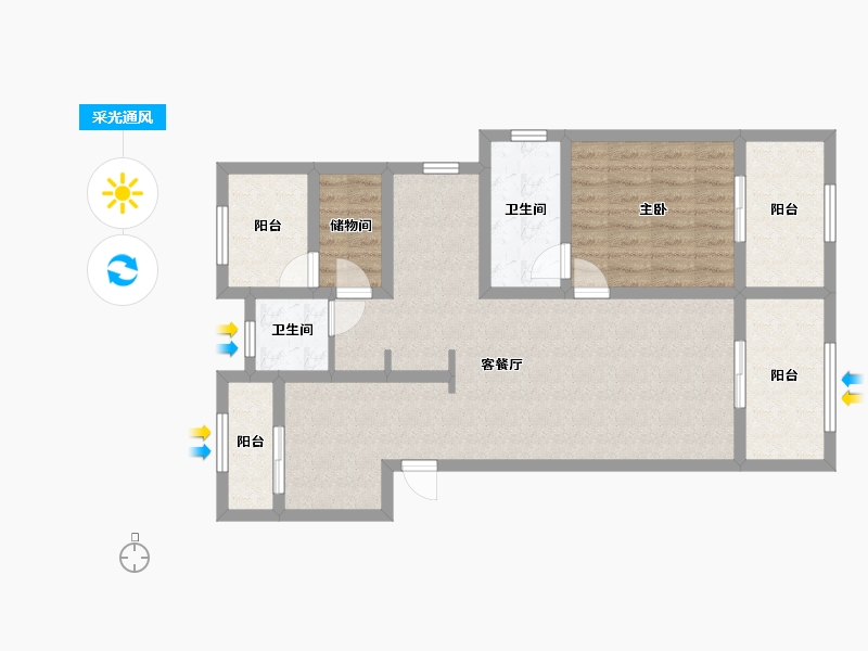 江苏省-苏州市-新希望锦麟府-97.00-户型库-采光通风