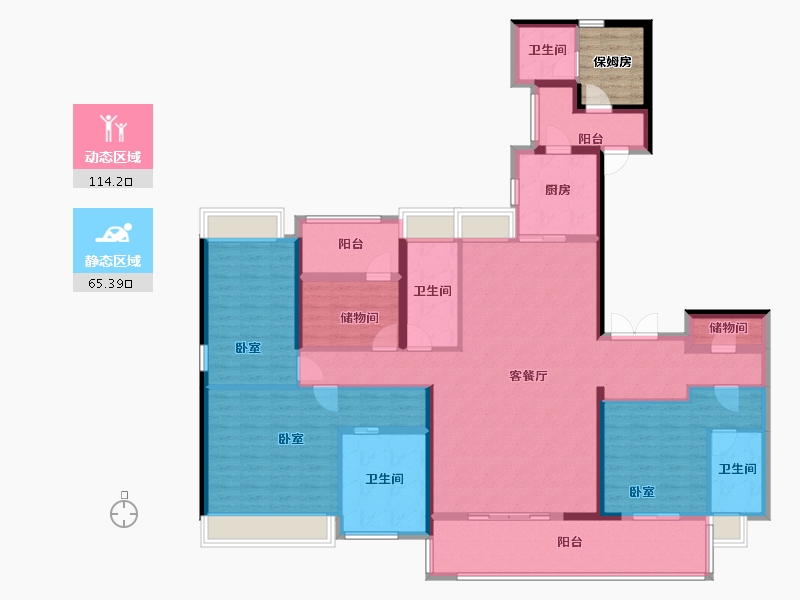 广东省-珠海市-绿景玺悦湾-166.50-户型库-动静分区