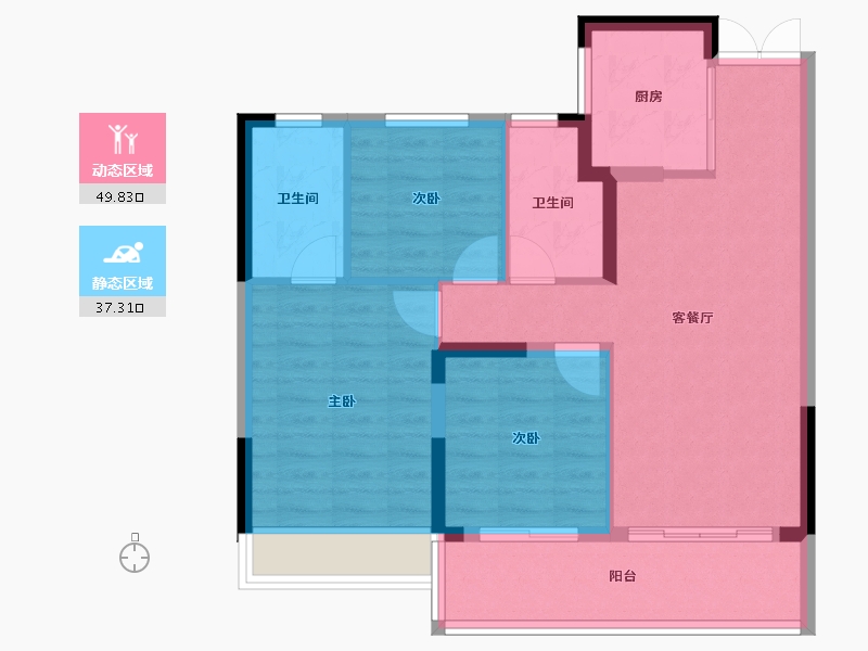 浙江省-温州市-中楠御墅-78.39-户型库-动静分区