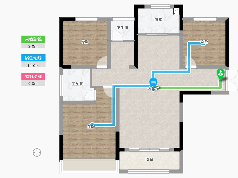 河南省-焦作市-时代天筑-94.40-户型库-动静线