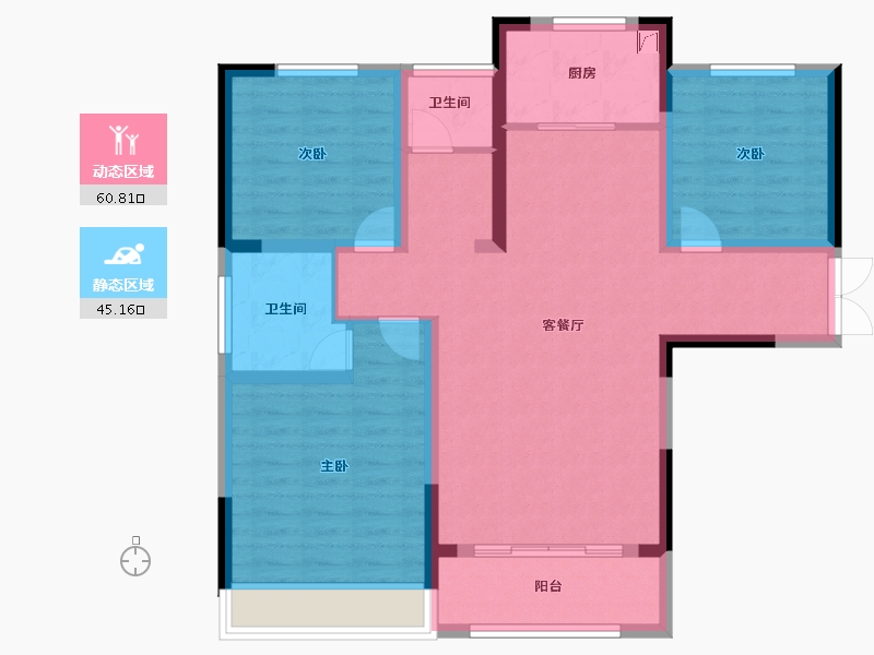 河南省-焦作市-时代天筑-94.40-户型库-动静分区