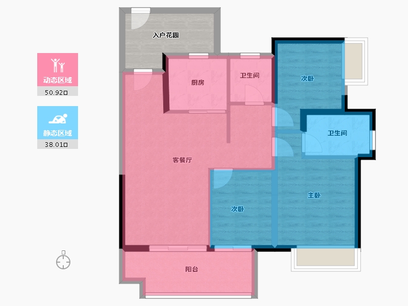 海南省-三亚市-保利崖州湾-87.06-户型库-动静分区