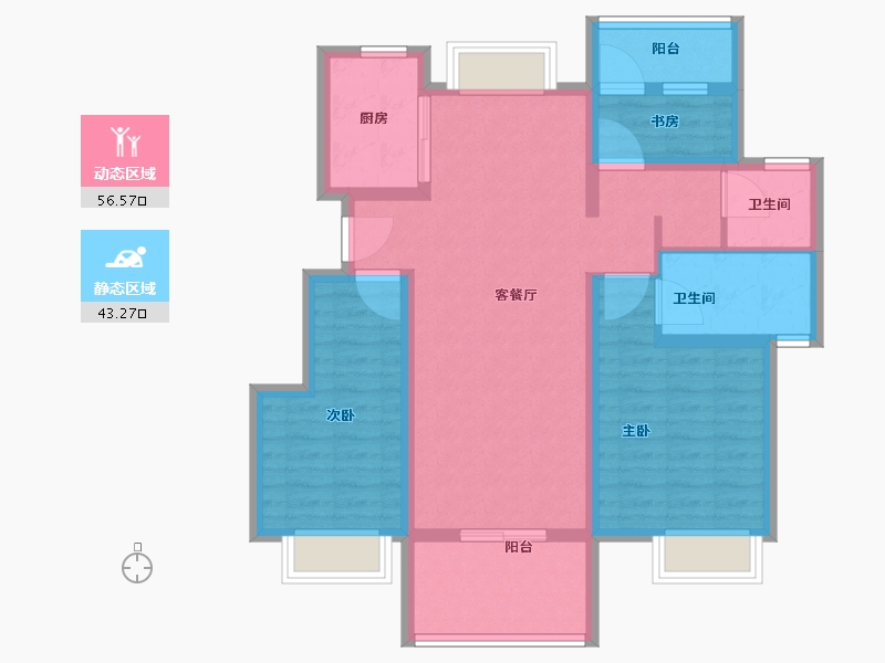 江苏省-镇江市-远洋香奈城三区-88.23-户型库-动静分区