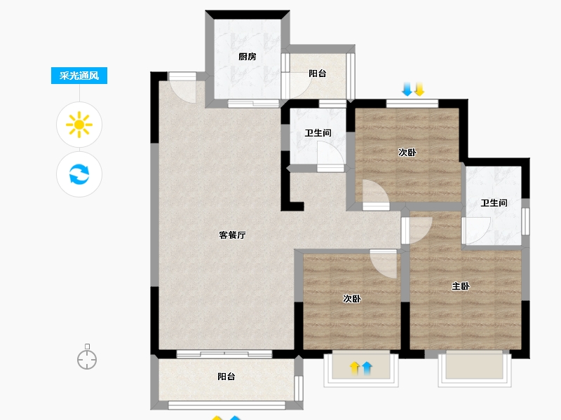 四川省-成都市-御嘉-92.00-户型库-采光通风