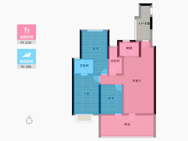 陕西省-咸阳市-云境天澄-89.89-户型库-动静分区