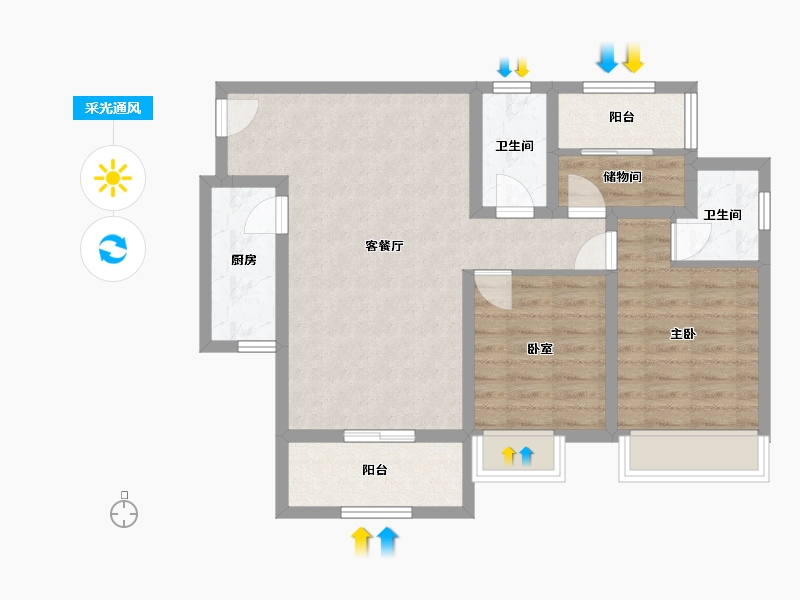 四川省-达州市-时代中央城-81.00-户型库-采光通风