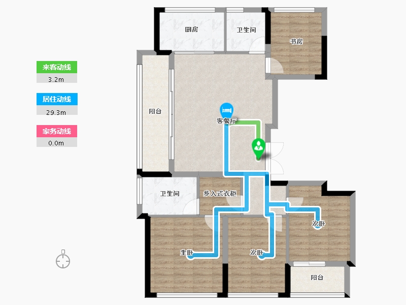 浙江省-温州市-绿城氡泉小镇-107.96-户型库-动静线