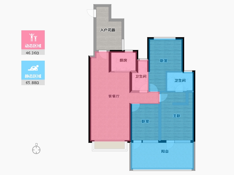 陕西省-咸阳市-云境天澄-109.33-户型库-动静分区