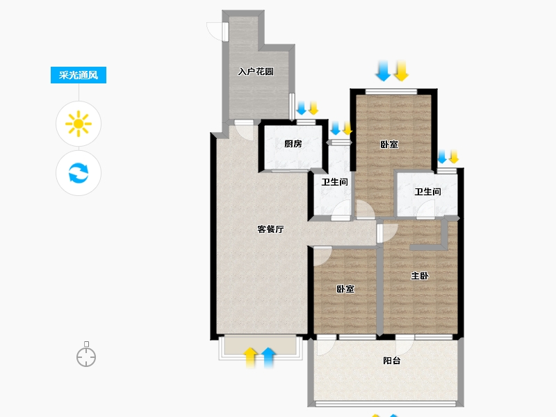 陕西省-咸阳市-云境天澄-109.33-户型库-采光通风